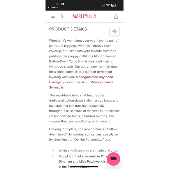 Marley Lilly Women's Button Down Tunic Chambray Large NWOT - Picture 11 of 12